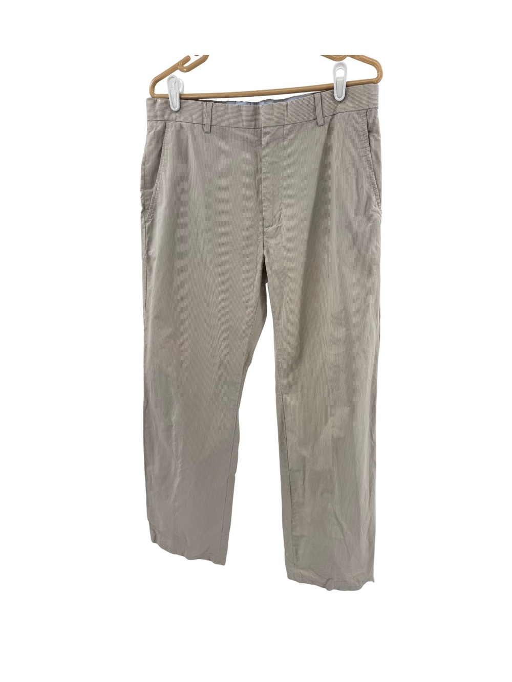 Banana Republic Modern Fit Men's Beige white pinstripe Chinos 34/32 cotton